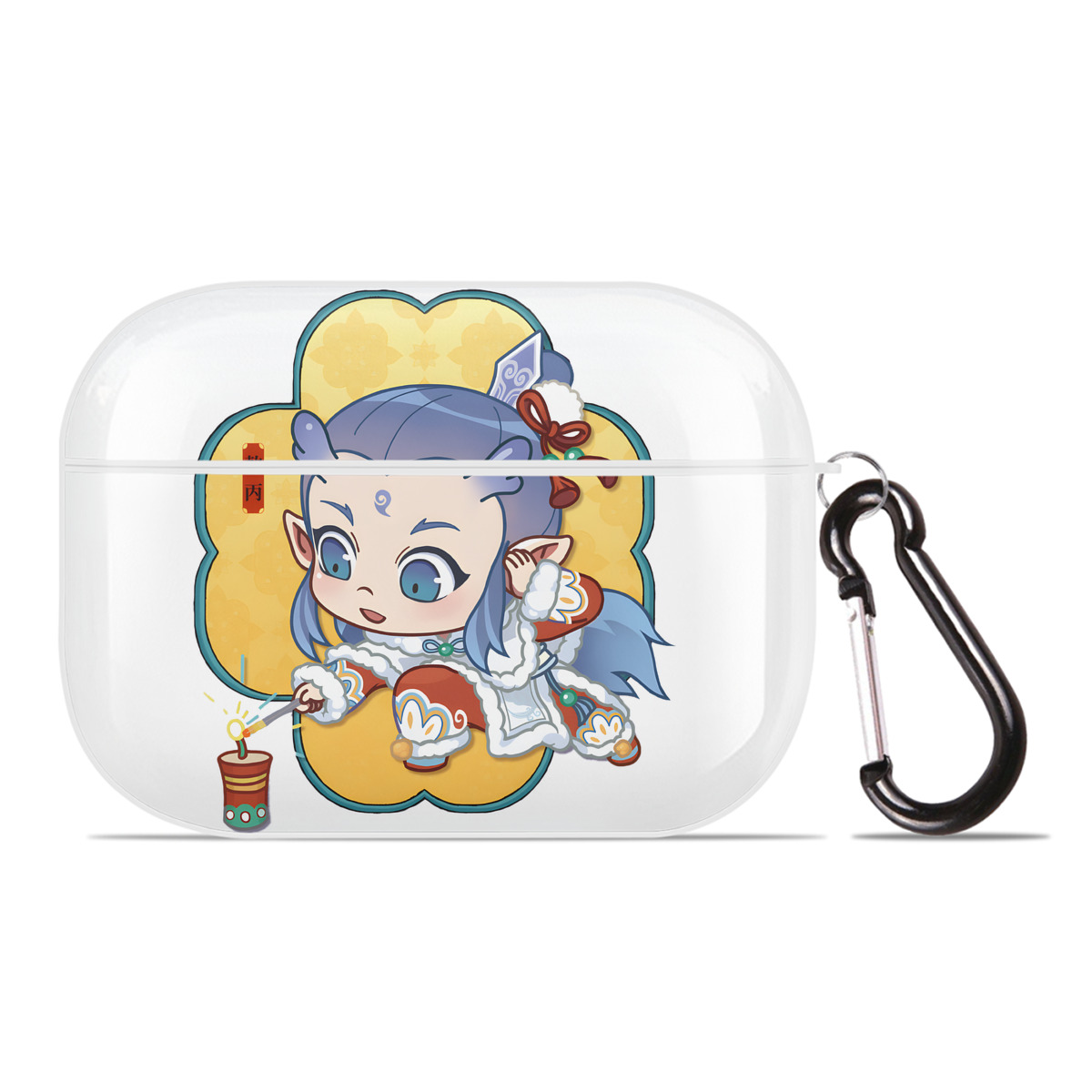 （画像用） Ne Zha 2 ナタ 魔童の大暴れ 【AirPods Pro用】ハードシェル保護ケース 耐衝撃・防指紋・カラビナ付き商品仕様