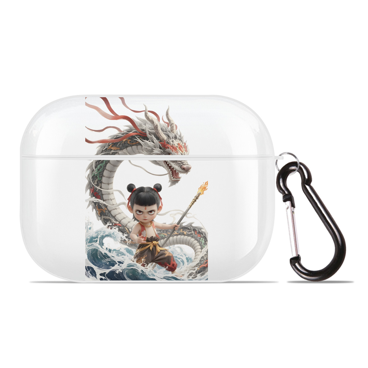 （画像用） Ne Zha 2 ナタ 魔童の大暴れ 【AirPods Pro用】ハードシェル保護ケース 耐衝撃・防指紋・カラビナ付き商品仕様