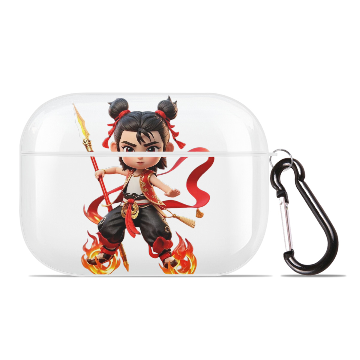（画像用） Ne Zha 2 ナタ 魔童の大暴れ 【AirPods Pro用】ハードシェル保護ケース 耐衝撃・防指紋・カラビナ付き商品仕様