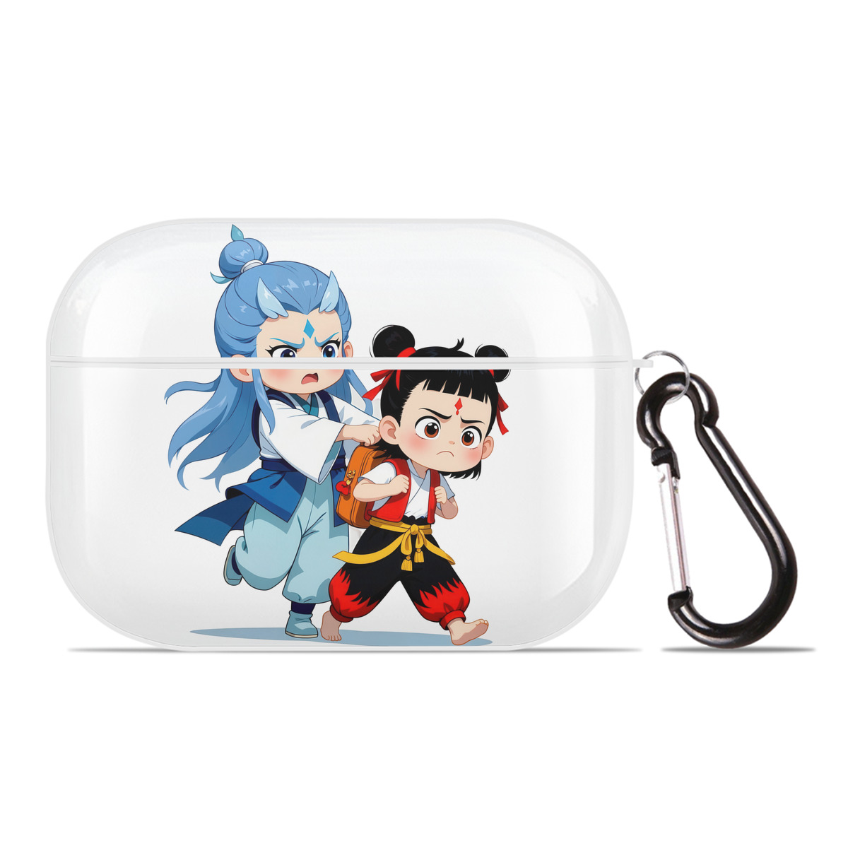 （画像用） Ne Zha 2 ナタ 魔童の大暴れ 【AirPods Pro用】ハードシェル保護ケース 耐衝撃・防指紋・カラビナ付き商品仕様