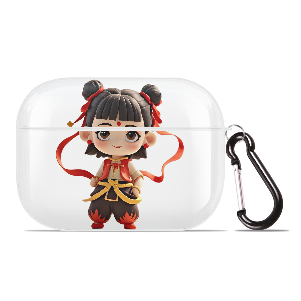 （画像用） Ne Zha 2 ナタ 魔童の大暴れ 【AirPods Pro用】ハードシェル保護ケース 耐衝撃・防指紋・カラビナ付き商品仕様