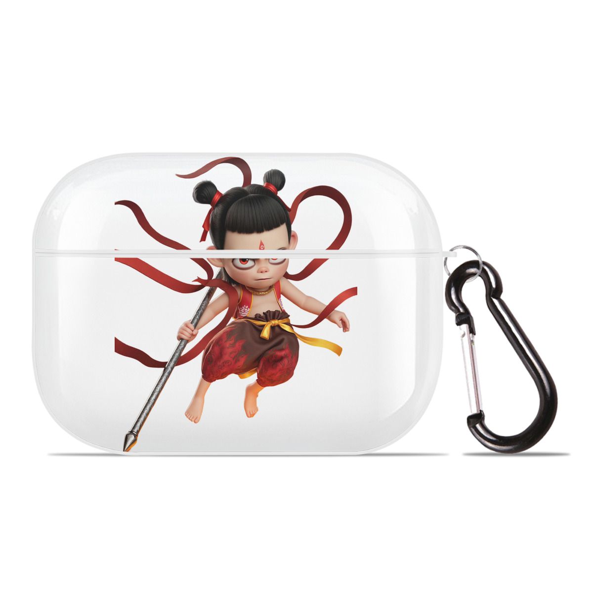 （画像用） Ne Zha 2 ナタ 魔童の大暴れ 【AirPods Pro用】ハードシェル保護ケース 耐衝撃・防指紋・カラビナ付き商品仕様
