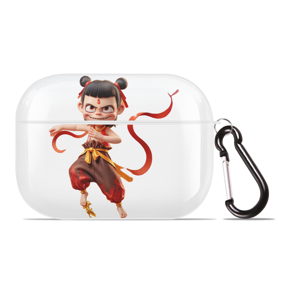 （画像用） Ne Zha 2 ナタ 魔童の大暴れ 【AirPods Pro用】ハードシェル保護ケース 耐衝撃・防指紋・カラビナ付き商品仕様