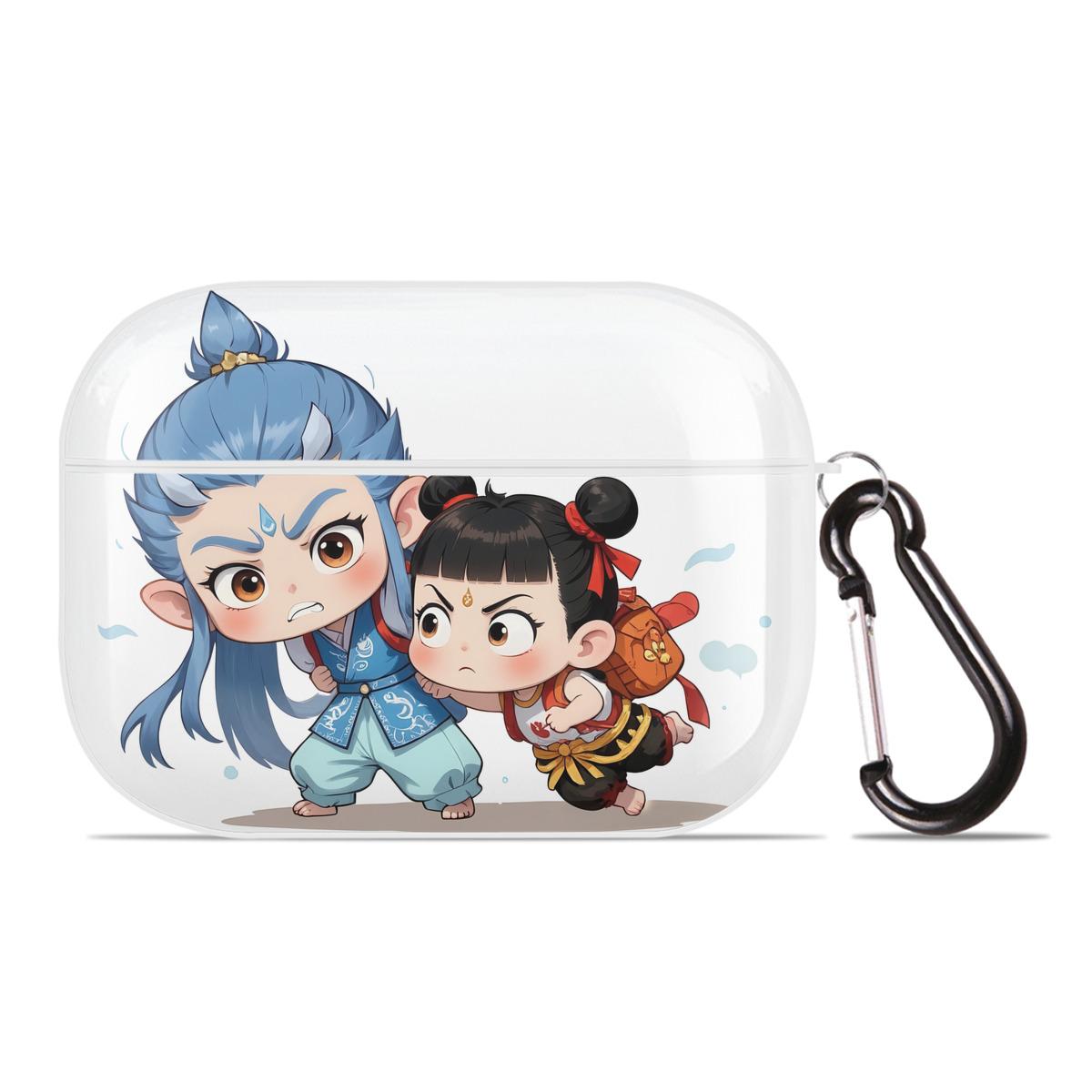 （画像用） Ne Zha 2 ナタ 魔童の大暴れ 【AirPods Pro用】ハードシェル保護ケース 耐衝撃・防指紋・カラビナ付き商品仕様
