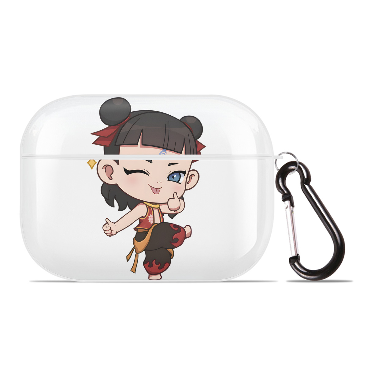 （画像用） Ne Zha 2 ナタ 魔童の大暴れ 【AirPods Pro用】ハードシェル保護ケース 耐衝撃・防指紋・カラビナ付き商品仕様