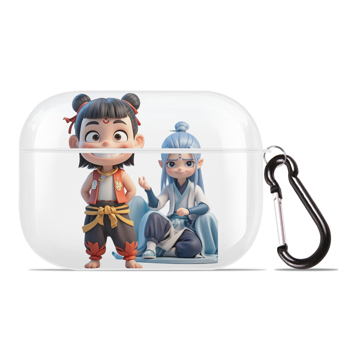 （画像用） Ne Zha 2 ナタ 魔童の大暴れ 【AirPods Pro用】ハードシェル保護ケース 耐衝撃・防指紋・カラビナ付き商品仕様