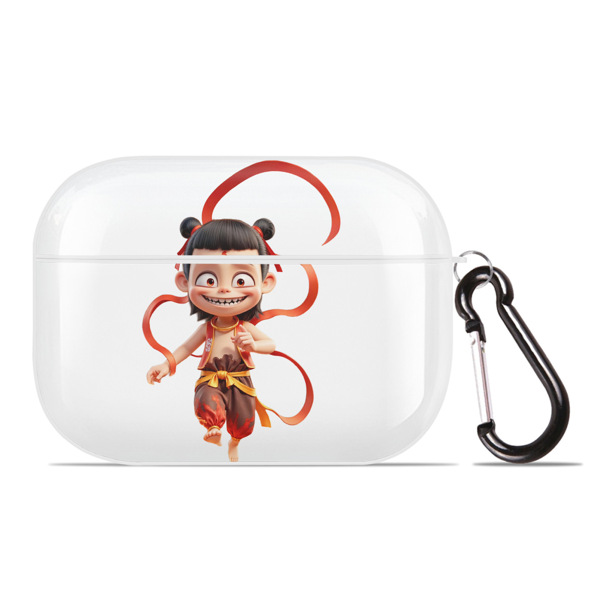 （画像用） Ne Zha 2 ナタ 魔童の大暴れ 【AirPods Pro用】ハードシェル保護ケース 耐衝撃・防指紋・カラビナ付き商品仕様