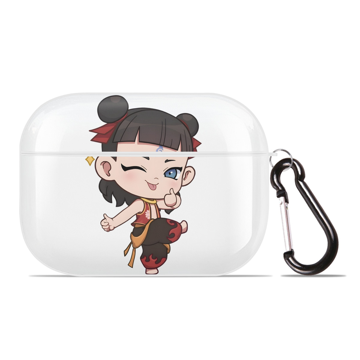 （画像用） Ne Zha 2 ナタ 魔童の大暴れ 【AirPods Pro用】ハードシェル保護ケース 耐衝撃・防指紋・カラビナ付き商品仕様