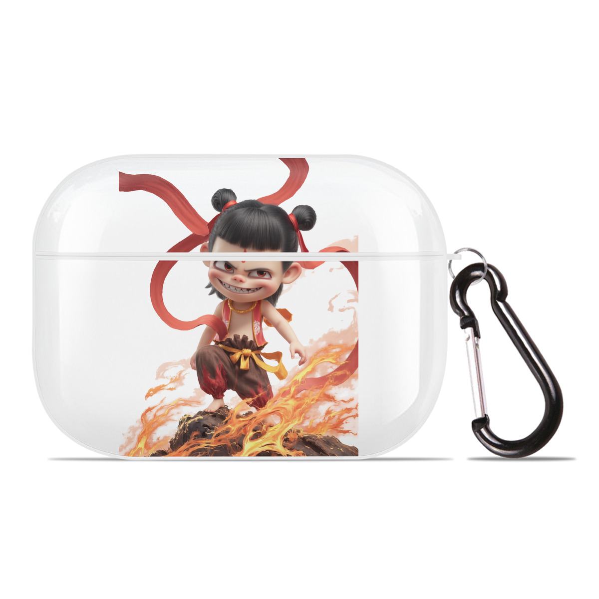（画像用） Ne Zha 2 ナタ 魔童の大暴れ 【AirPods Pro用】ハードシェル保護ケース 耐衝撃・防指紋・カラビナ付き商品仕様