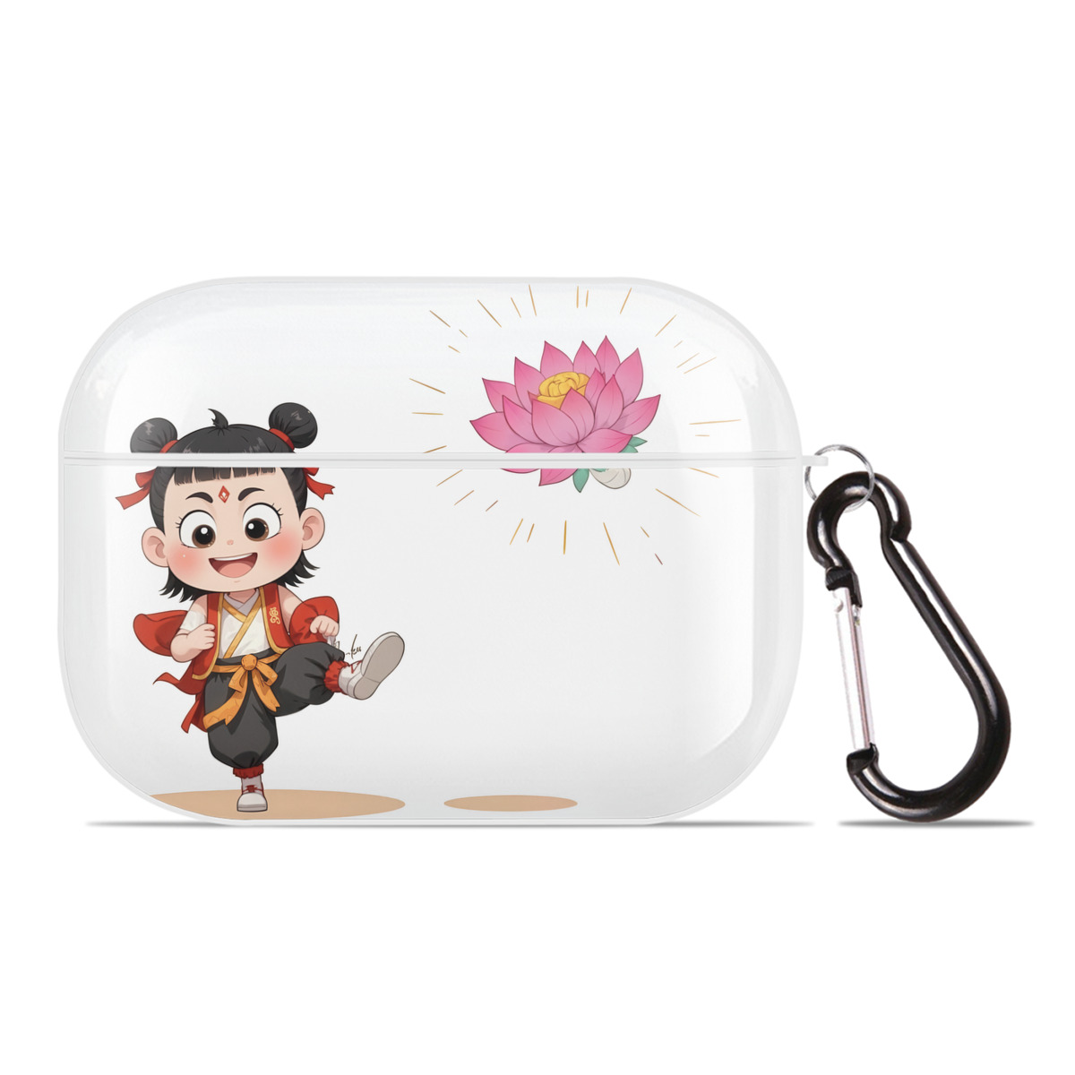 （画像用） Ne Zha 2 ナタ 魔童の大暴れ 【AirPods Pro用】ハードシェル保護ケース 耐衝撃・防指紋・カラビナ付き商品仕様