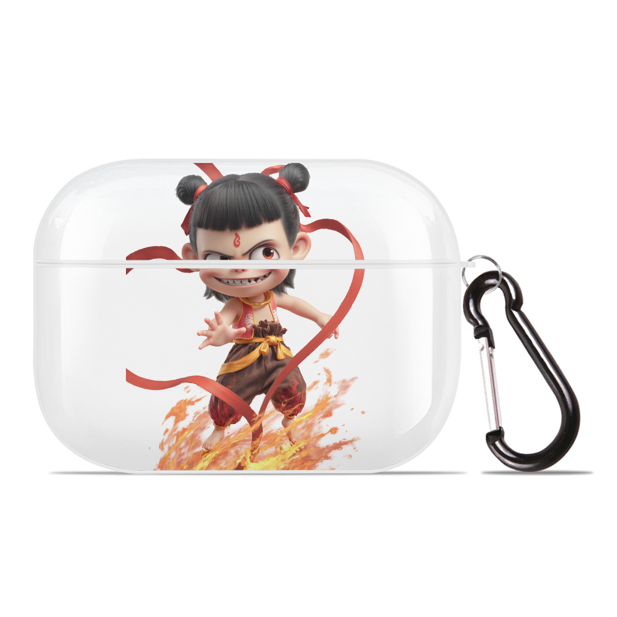 （画像用） Ne Zha 2 ナタ 魔童の大暴れ 【AirPods Pro用】ハードシェル保護ケース 耐衝撃・防指紋・カラビナ付き商品仕様