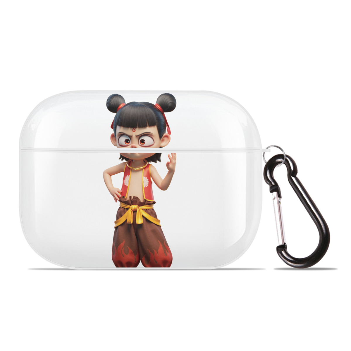 （画像用） Ne Zha 2 ナタ 魔童の大暴れ 【AirPods Pro用】ハードシェル保護ケース 耐衝撃・防指紋・カラビナ付き商品仕様