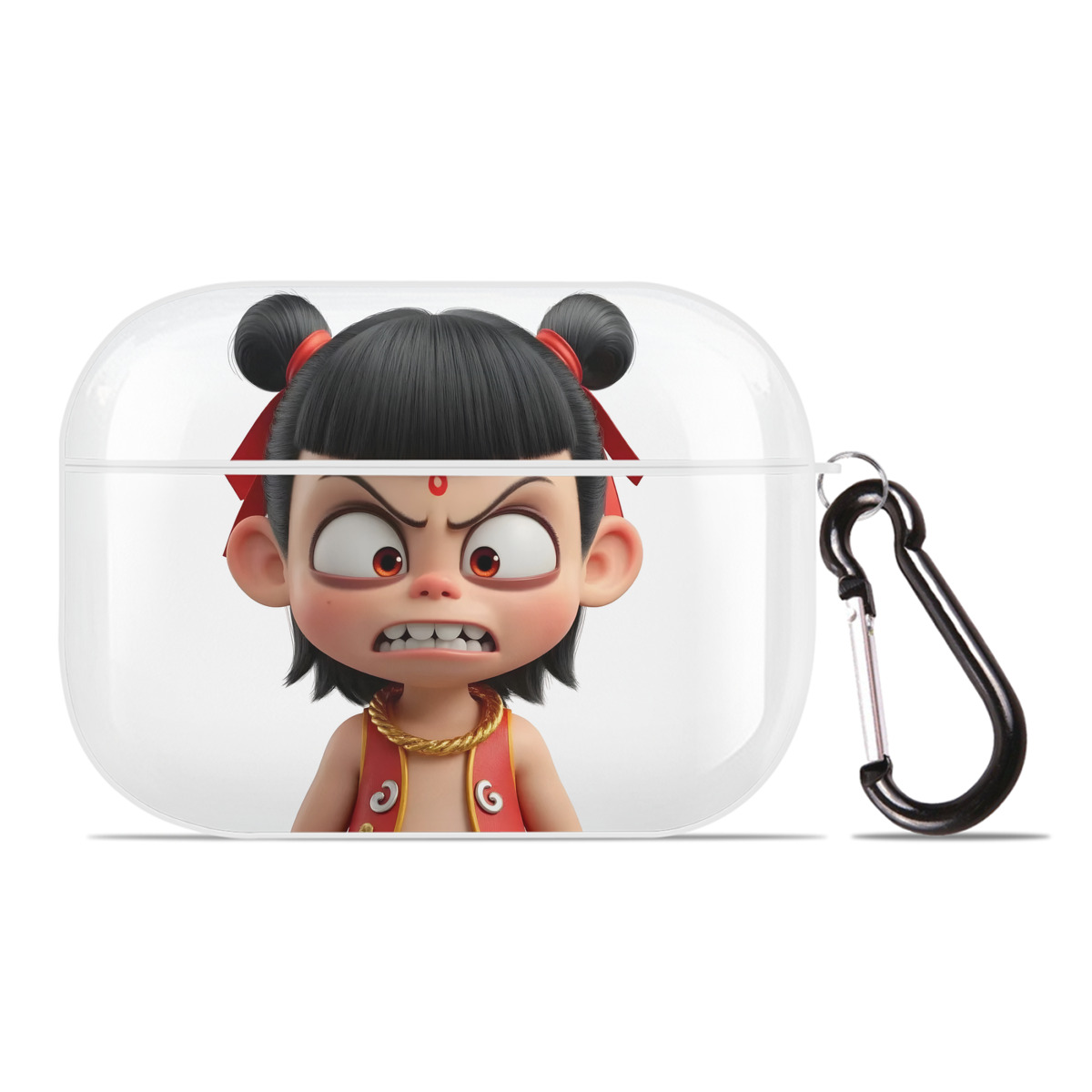 （画像用） Ne Zha 2 ナタ 魔童の大暴れ 【AirPods Pro用】ハードシェル保護ケース 耐衝撃・防指紋・カラビナ付き商品仕様