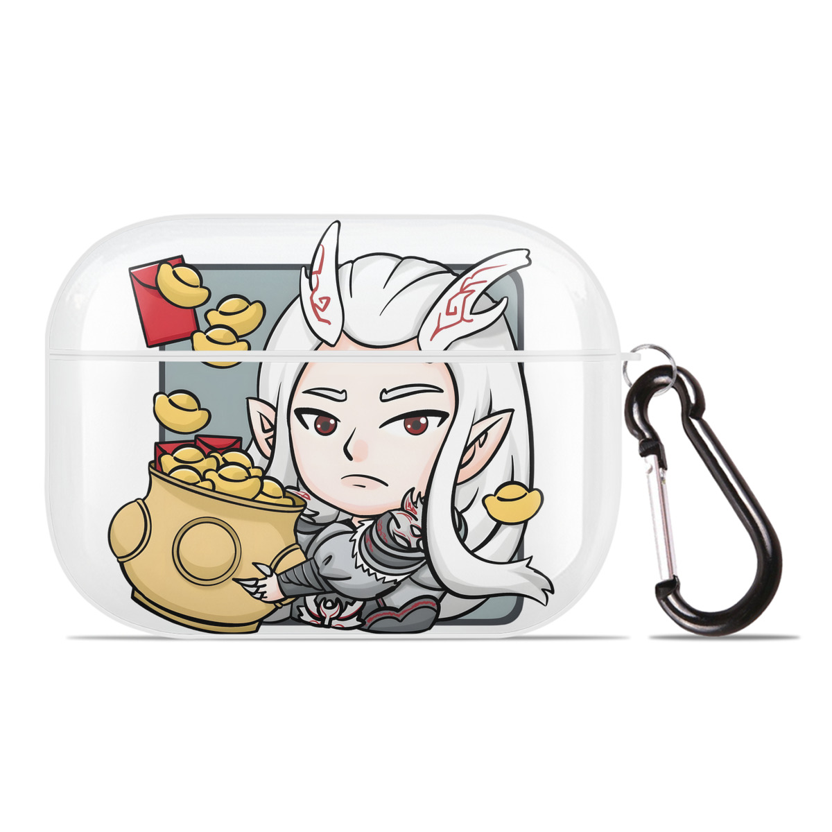 （画像用） Ne Zha 2 ナタ 魔童の大暴れ 【AirPods Pro用】ハードシェル保護ケース 耐衝撃・防指紋・カラビナ付き商品仕様