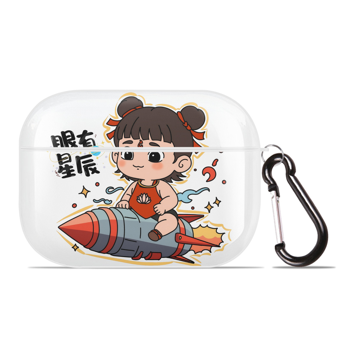 （画像用） Ne Zha 2 ナタ 魔童の大暴れ 【AirPods Pro用】ハードシェル保護ケース 耐衝撃・防指紋・カラビナ付き商品仕様