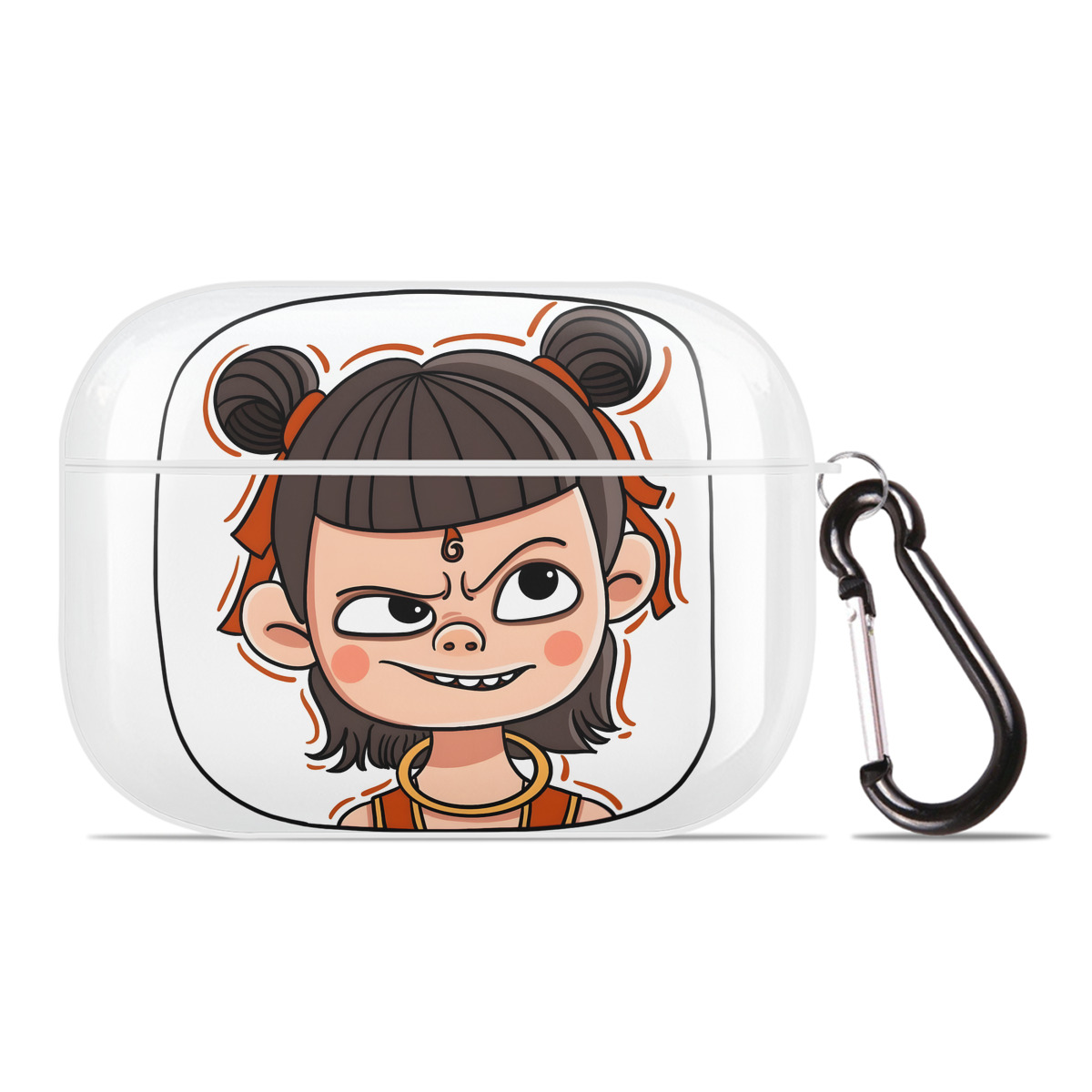 （画像用） Ne Zha 2 ナタ 魔童の大暴れ 【AirPods Pro用】ハードシェル保護ケース 耐衝撃・防指紋・カラビナ付き商品仕様