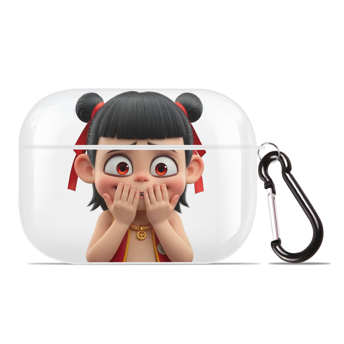 （画像用） Ne Zha 2 ナタ 魔童の大暴れ 【AirPods Pro用】ハードシェル保護ケース 耐衝撃・防指紋・カラビナ付き商品仕様