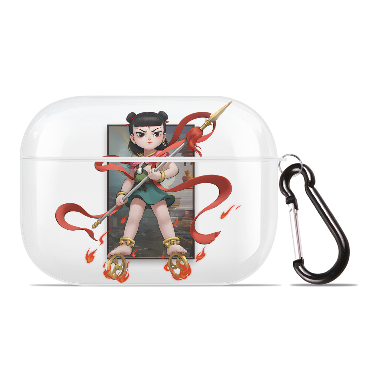 （画像用） Ne Zha 2 ナタ 魔童の大暴れ 【AirPods Pro用】ハードシェル保護ケース 耐衝撃・防指紋・カラビナ付き商品仕様