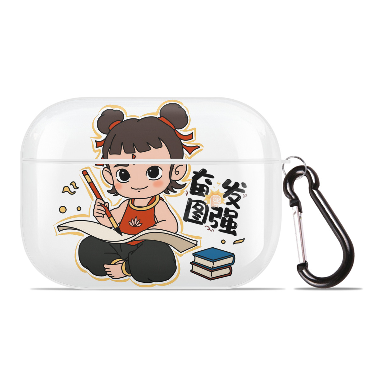 （画像用） Ne Zha 2 ナタ 魔童の大暴れ 【AirPods Pro用】ハードシェル保護ケース 耐衝撃・防指紋・カラビナ付き商品仕様