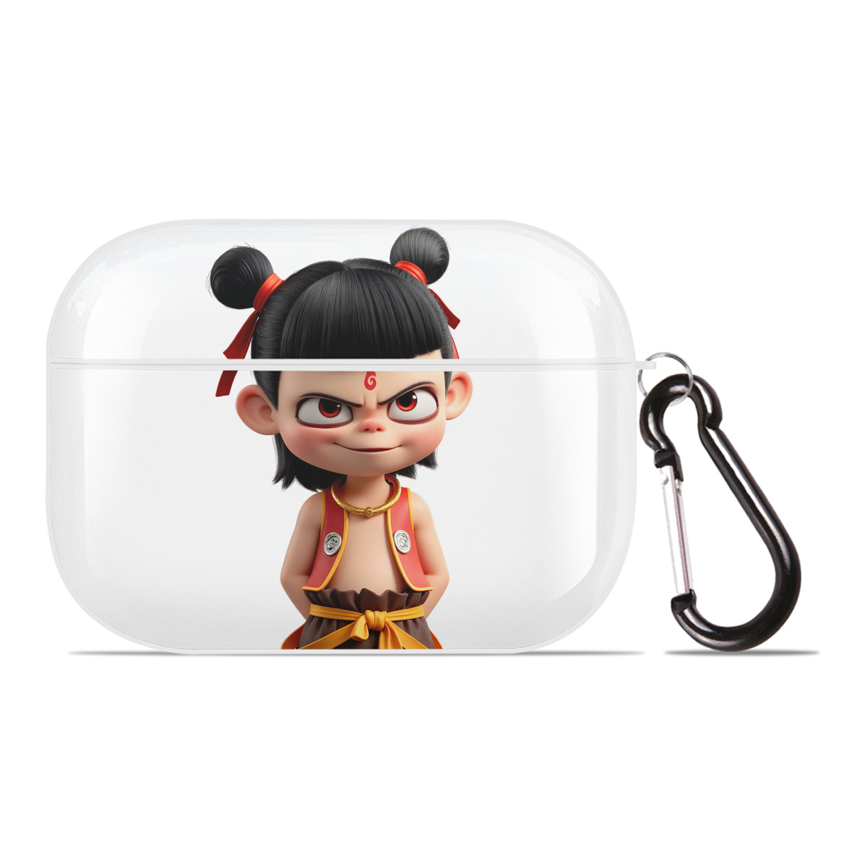 （画像用） Ne Zha 2 ナタ 魔童の大暴れ 【AirPods Pro用】ハードシェル保護ケース 耐衝撃・防指紋・カラビナ付き商品仕様