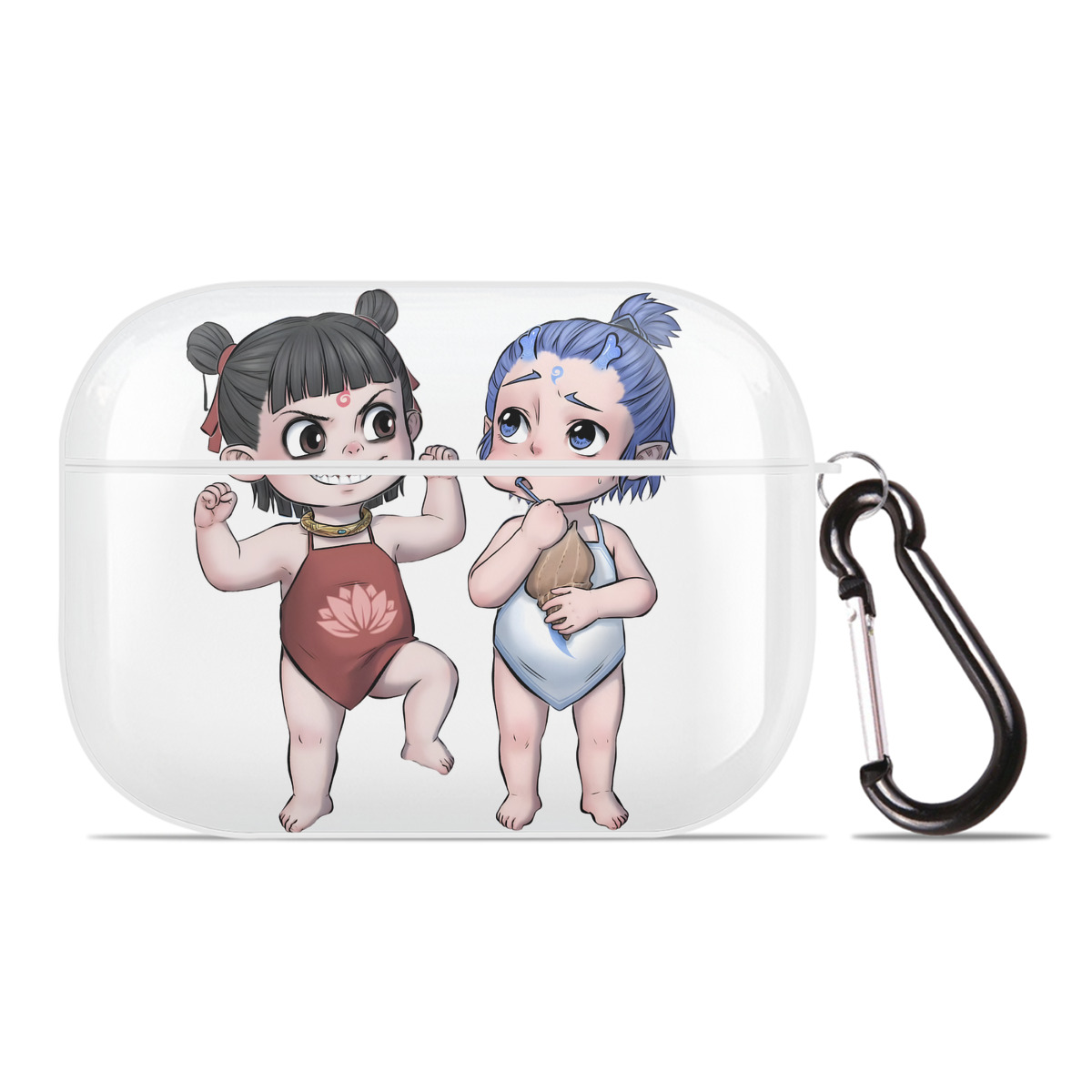 （画像用） Ne Zha 2 ナタ 魔童の大暴れ 【AirPods Pro用】ハードシェル保護ケース 耐衝撃・防指紋・カラビナ付き商品仕様