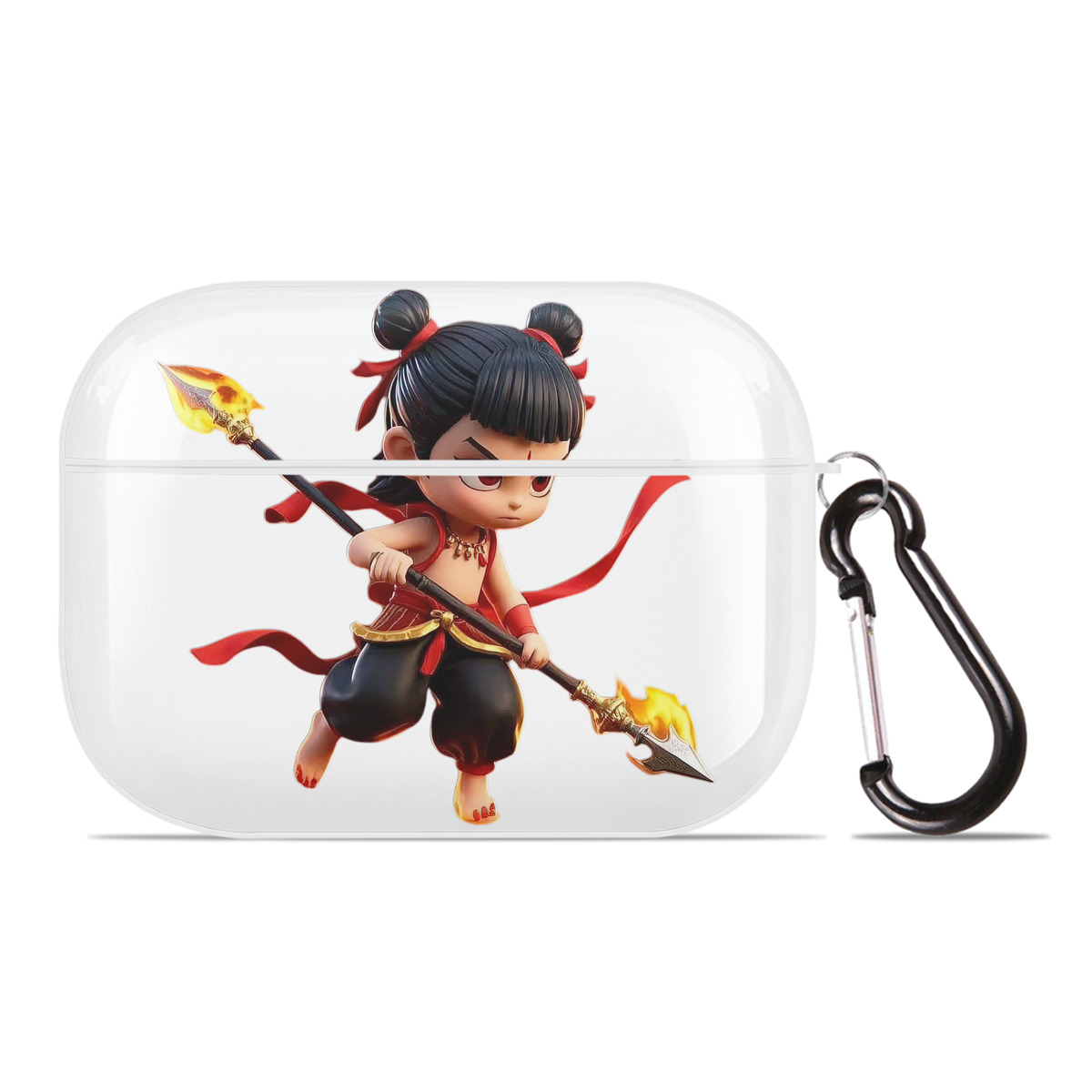 （画像用） Ne Zha 2 ナタ 魔童の大暴れ 【AirPods Pro用】ハードシェル保護ケース 耐衝撃・防指紋・カラビナ付き商品仕様