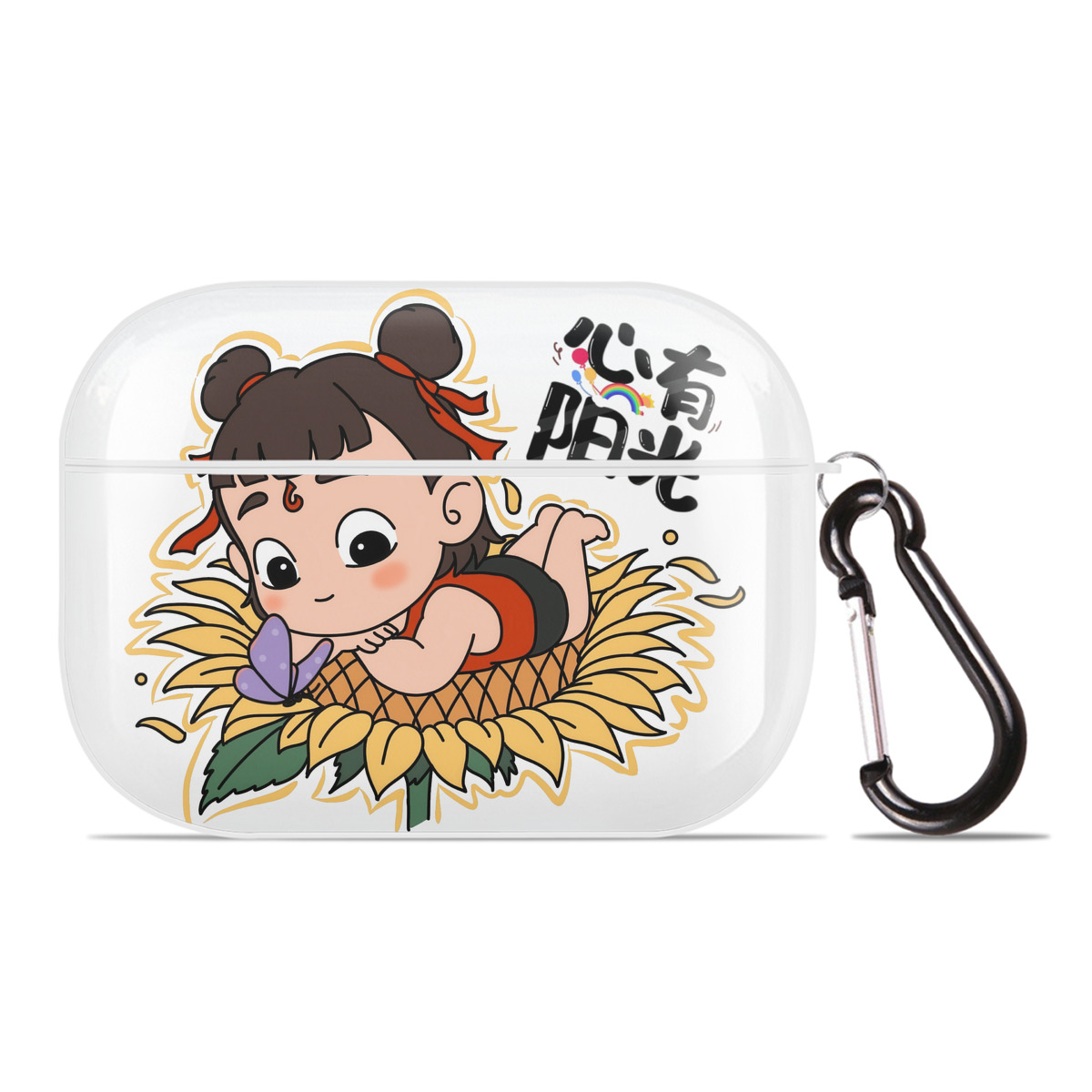 （画像用） Ne Zha 2 ナタ 魔童の大暴れ 【AirPods Pro用】ハードシェル保護ケース 耐衝撃・防指紋・カラビナ付き商品仕様