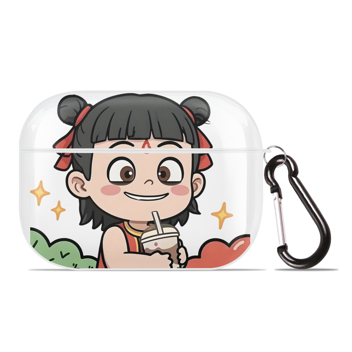 （画像用） Ne Zha 2 ナタ 魔童の大暴れ 【AirPods Pro用】ハードシェル保護ケース 耐衝撃・防指紋・カラビナ付き商品仕様