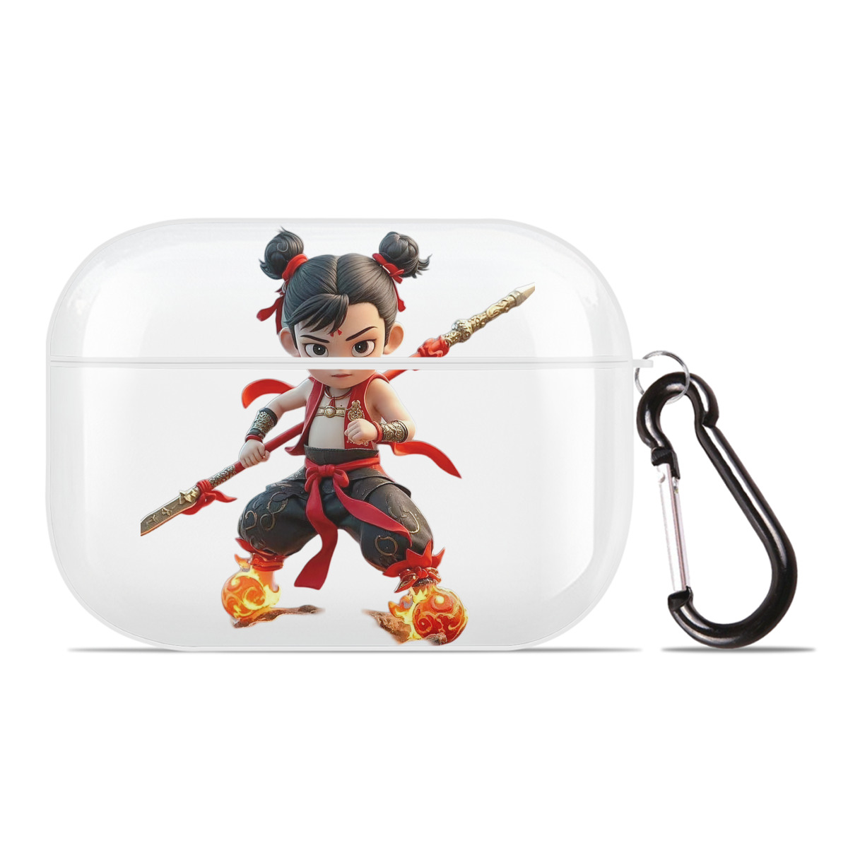 （画像用） Ne Zha 2 ナタ 魔童の大暴れ 【AirPods Pro用】ハードシェル保護ケース 耐衝撃・防指紋・カラビナ付き商品仕様
