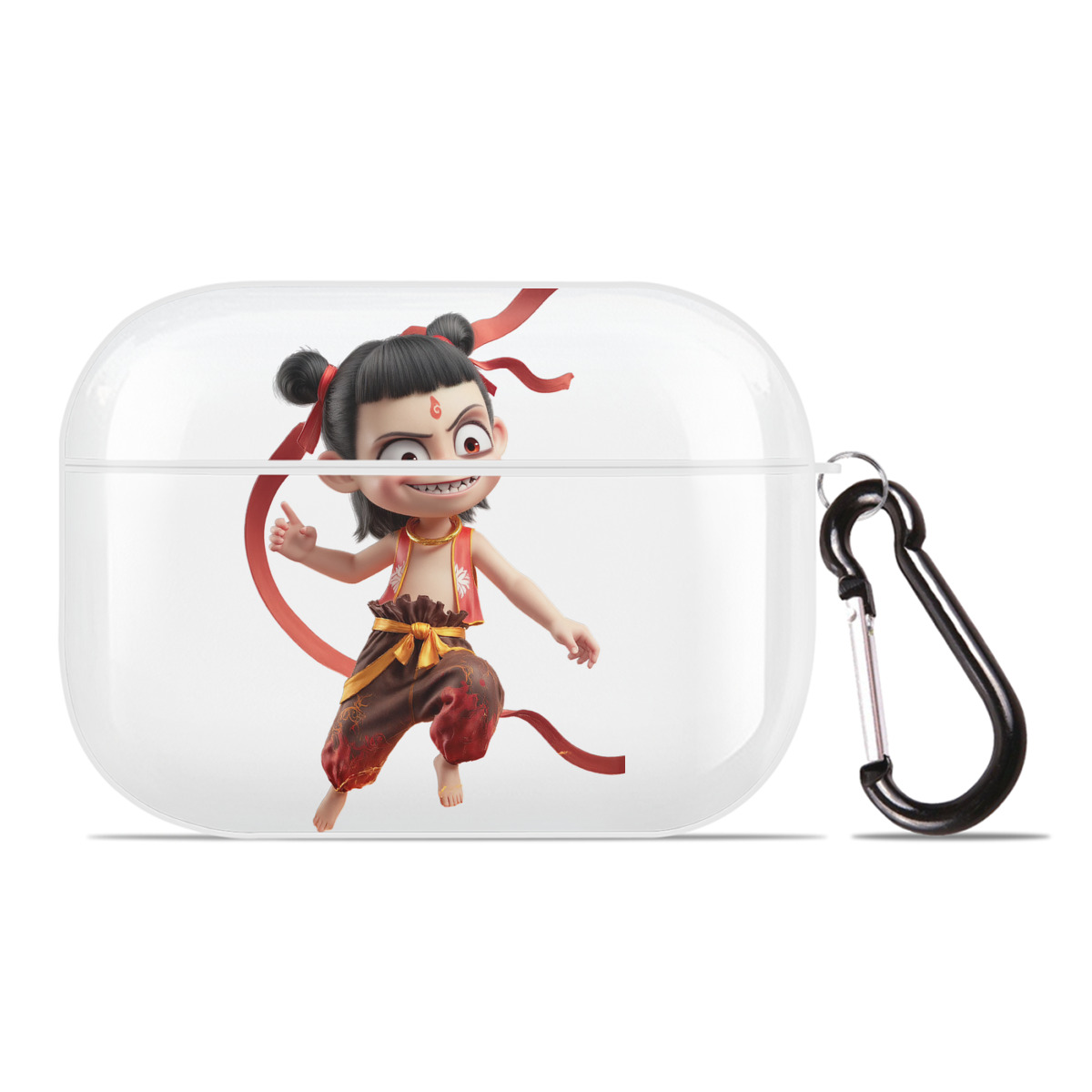 （画像用） Ne Zha 2 ナタ 魔童の大暴れ 【AirPods Pro用】ハードシェル保護ケース 耐衝撃・防指紋・カラビナ付き商品仕様