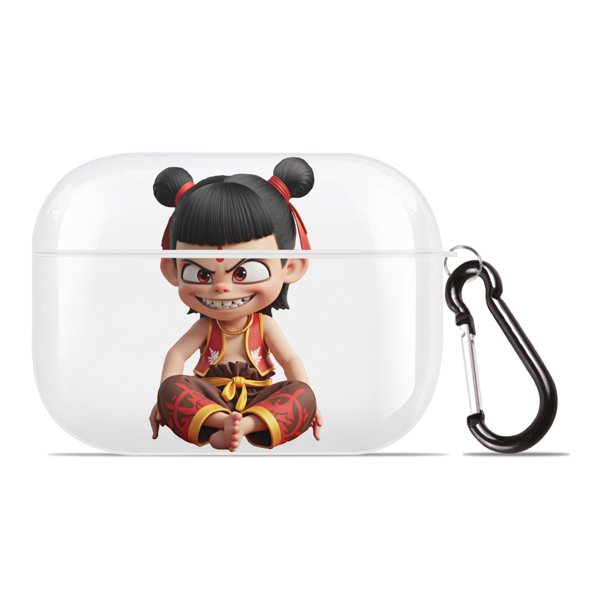 （画像用） Ne Zha 2 ナタ 魔童の大暴れ 【AirPods Pro用】ハードシェル保護ケース 耐衝撃・防指紋・カラビナ付き商品仕様