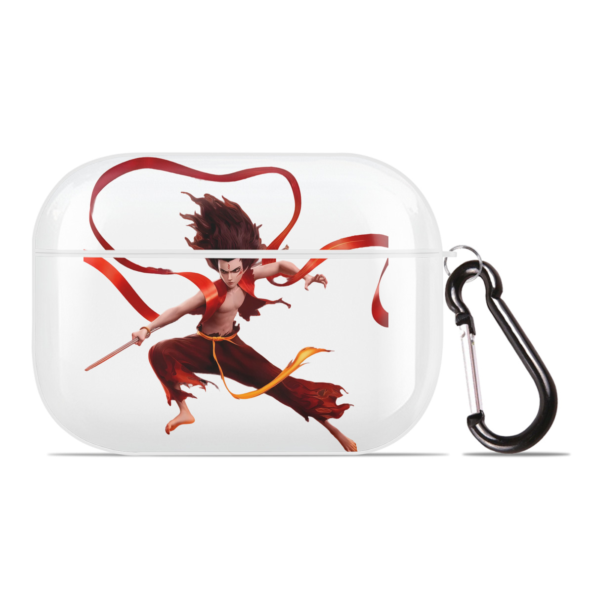 （画像用） Ne Zha 2 ナタ 魔童の大暴れ 【AirPods Pro用】ハードシェル保護ケース 耐衝撃・防指紋・カラビナ付き商品仕様