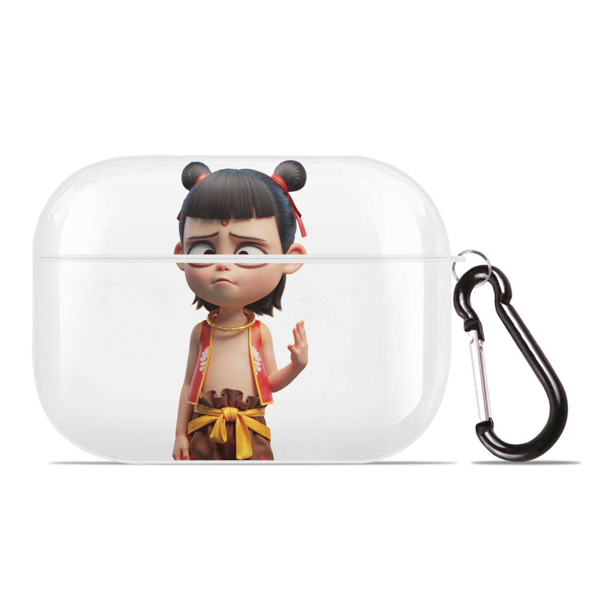 （画像用） Ne Zha 2 ナタ 魔童の大暴れ 【AirPods Pro用】ハードシェル保護ケース 耐衝撃・防指紋・カラビナ付き商品仕様
