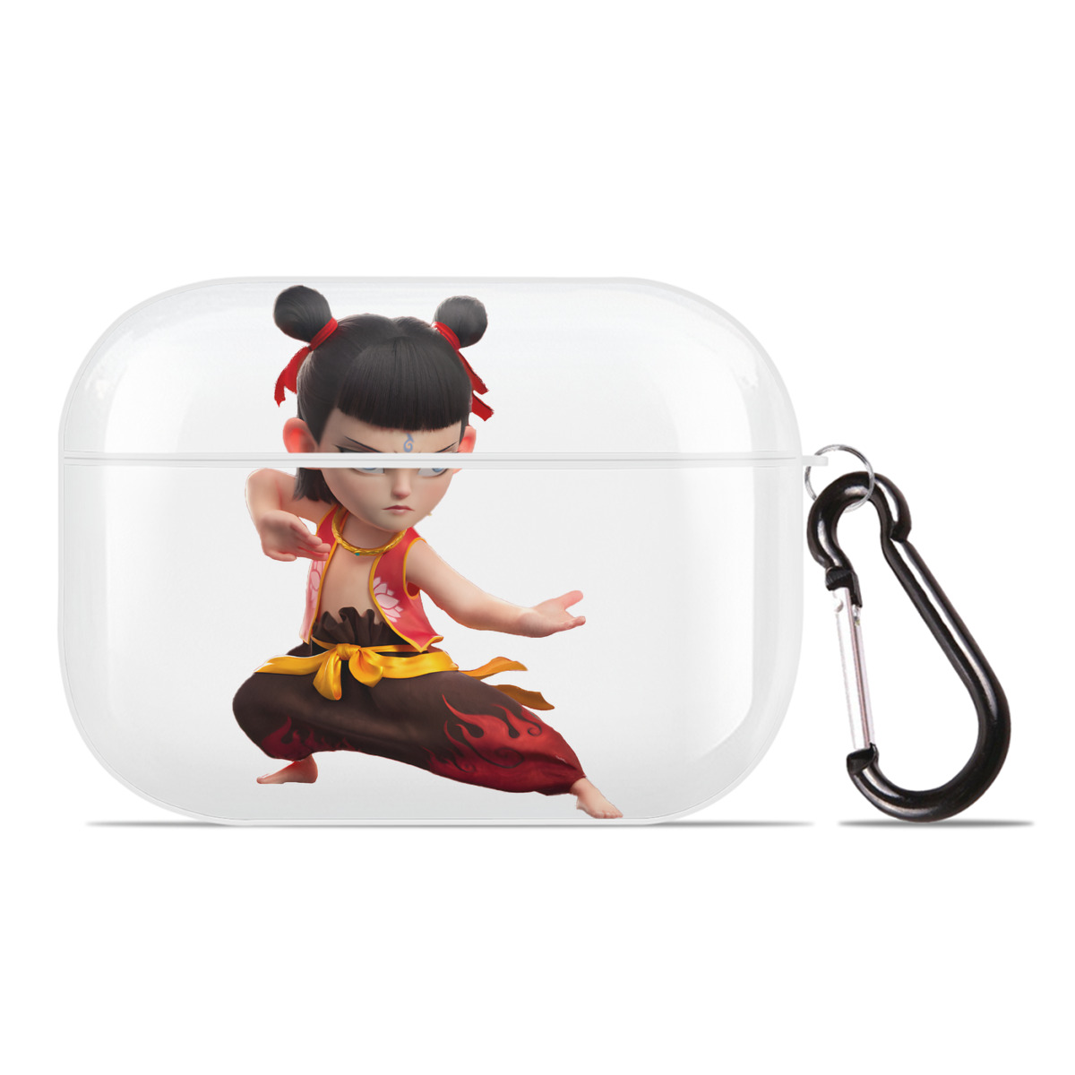 （画像用） Ne Zha 2 ナタ 魔童の大暴れ 【AirPods Pro用】ハードシェル保護ケース 耐衝撃・防指紋・カラビナ付き商品仕様
