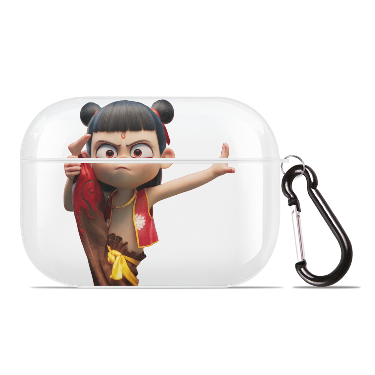 （画像用） Ne Zha 2 ナタ 魔童の大暴れ 【AirPods Pro用】ハードシェル保護ケース 耐衝撃・防指紋・カラビナ付き商品仕様