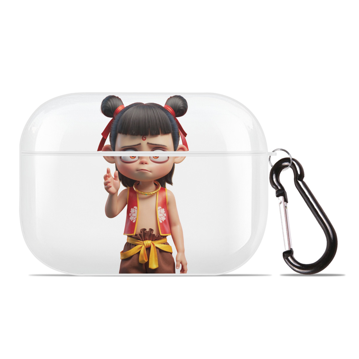 （画像用） Ne Zha 2 ナタ 魔童の大暴れ 【AirPods Pro用】ハードシェル保護ケース 耐衝撃・防指紋・カラビナ付き商品仕様