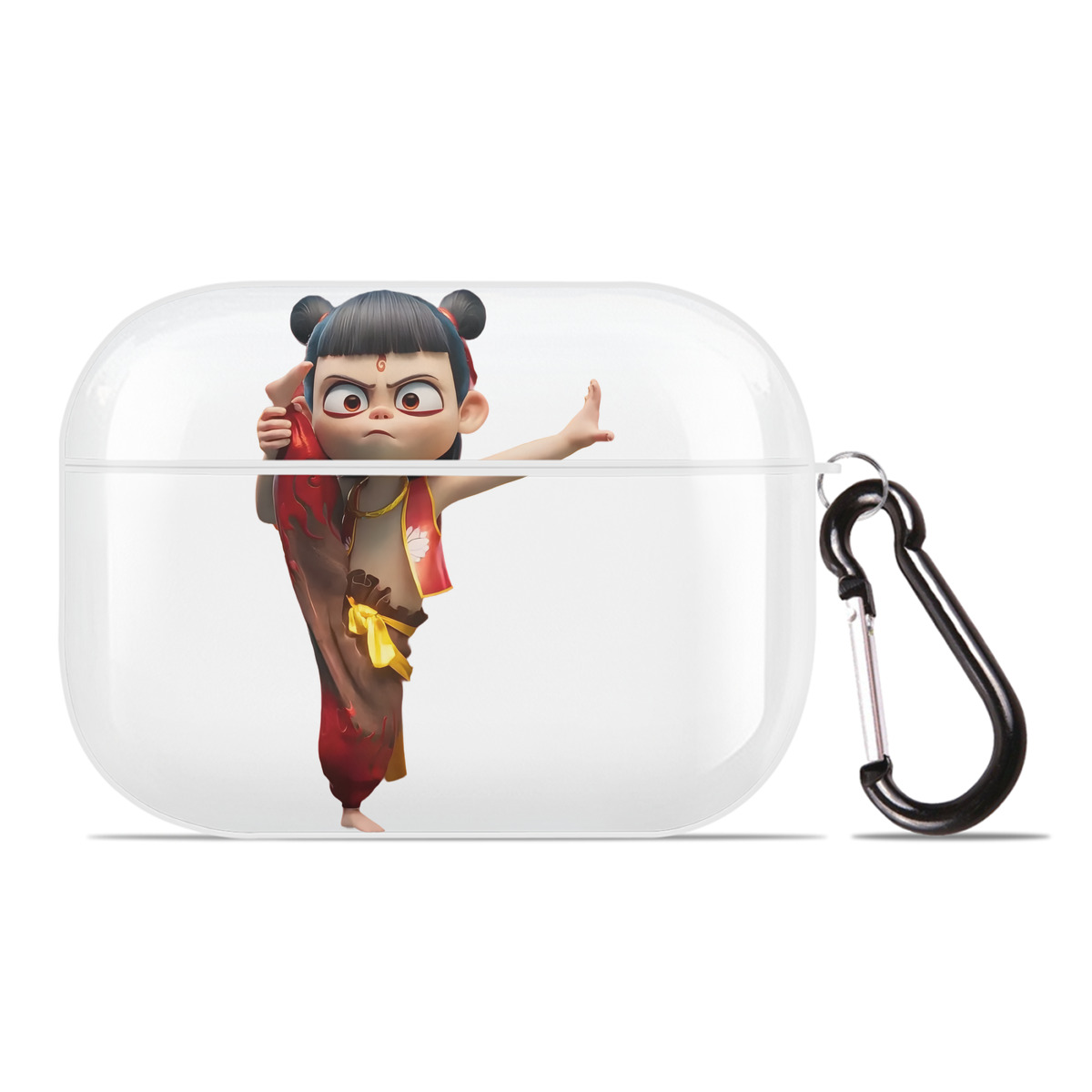 （画像用） Ne Zha 2 ナタ 魔童の大暴れ 【AirPods Pro用】ハードシェル保護ケース 耐衝撃・防指紋・カラビナ付き商品仕様