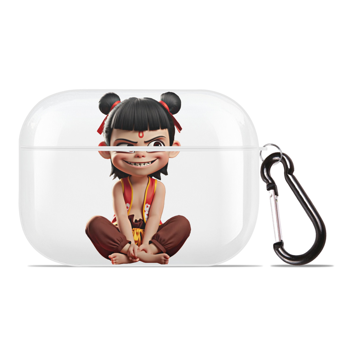 （画像用） Ne Zha 2 ナタ 魔童の大暴れ 【AirPods Pro用】ハードシェル保護ケース 耐衝撃・防指紋・カラビナ付き商品仕様
