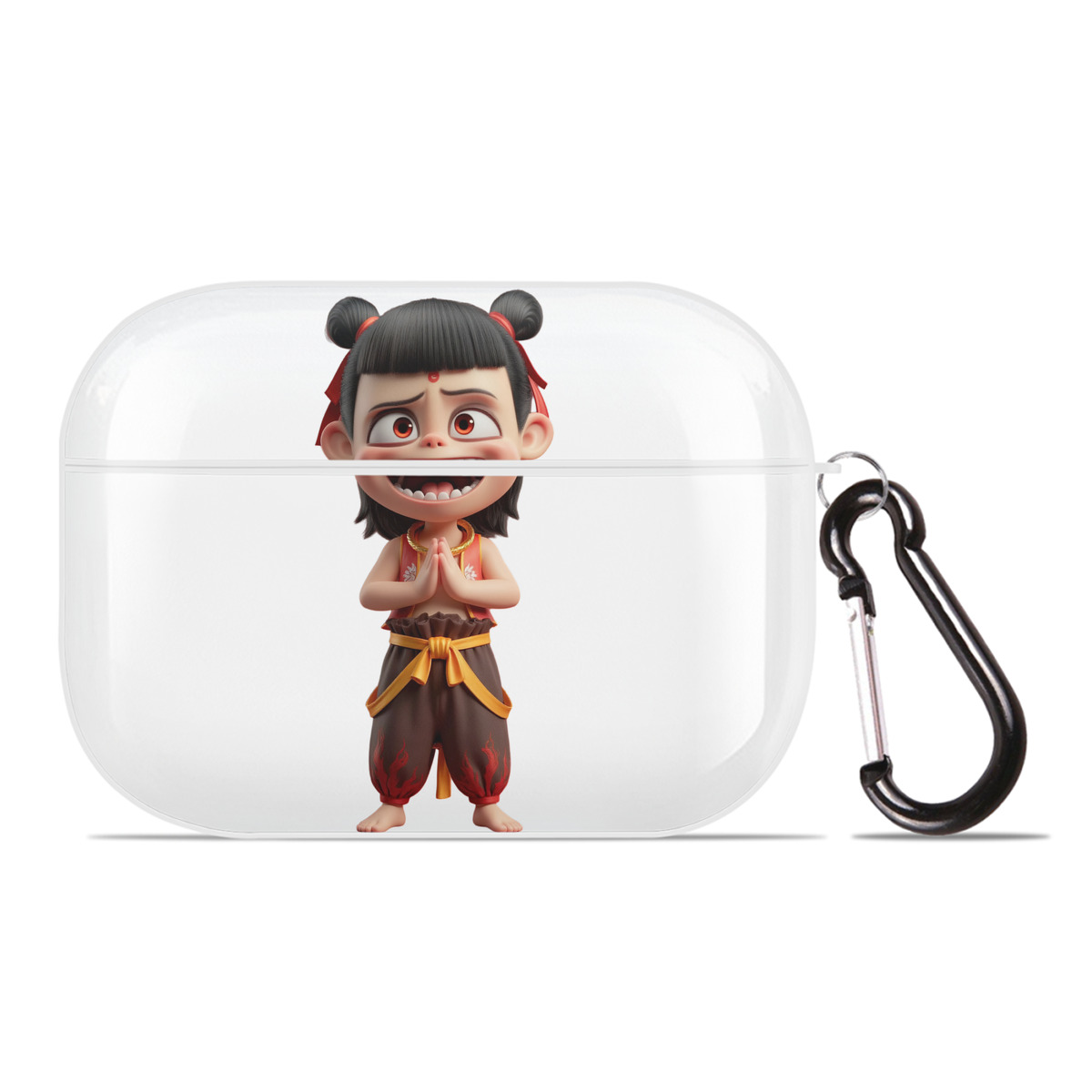 （画像用） Ne Zha 2 ナタ 魔童の大暴れ 【AirPods Pro用】ハードシェル保護ケース 耐衝撃・防指紋・カラビナ付き商品仕様