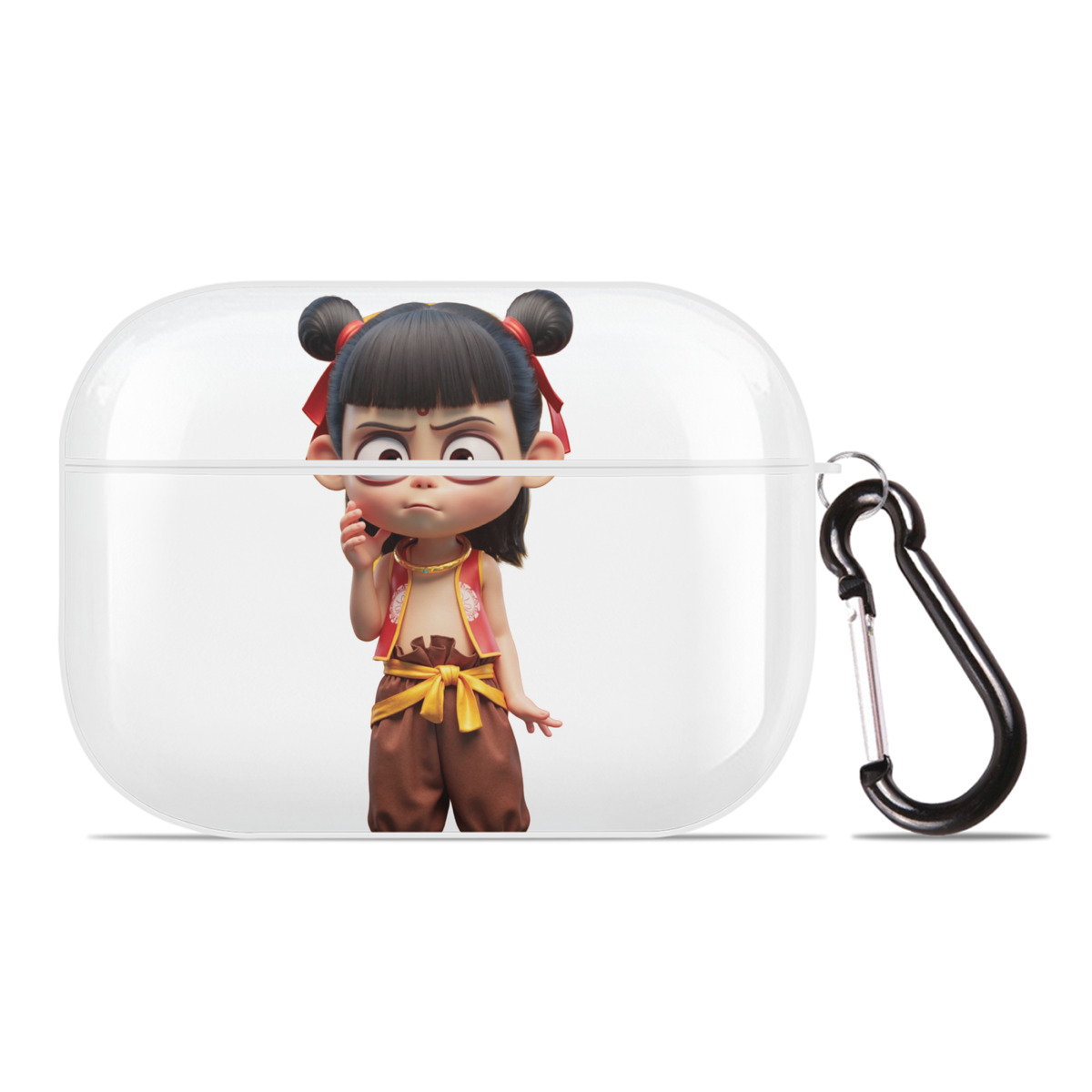 （画像用） Ne Zha 2 ナタ 魔童の大暴れ 【AirPods Pro用】ハードシェル保護ケース 耐衝撃・防指紋・カラビナ付き商品仕様