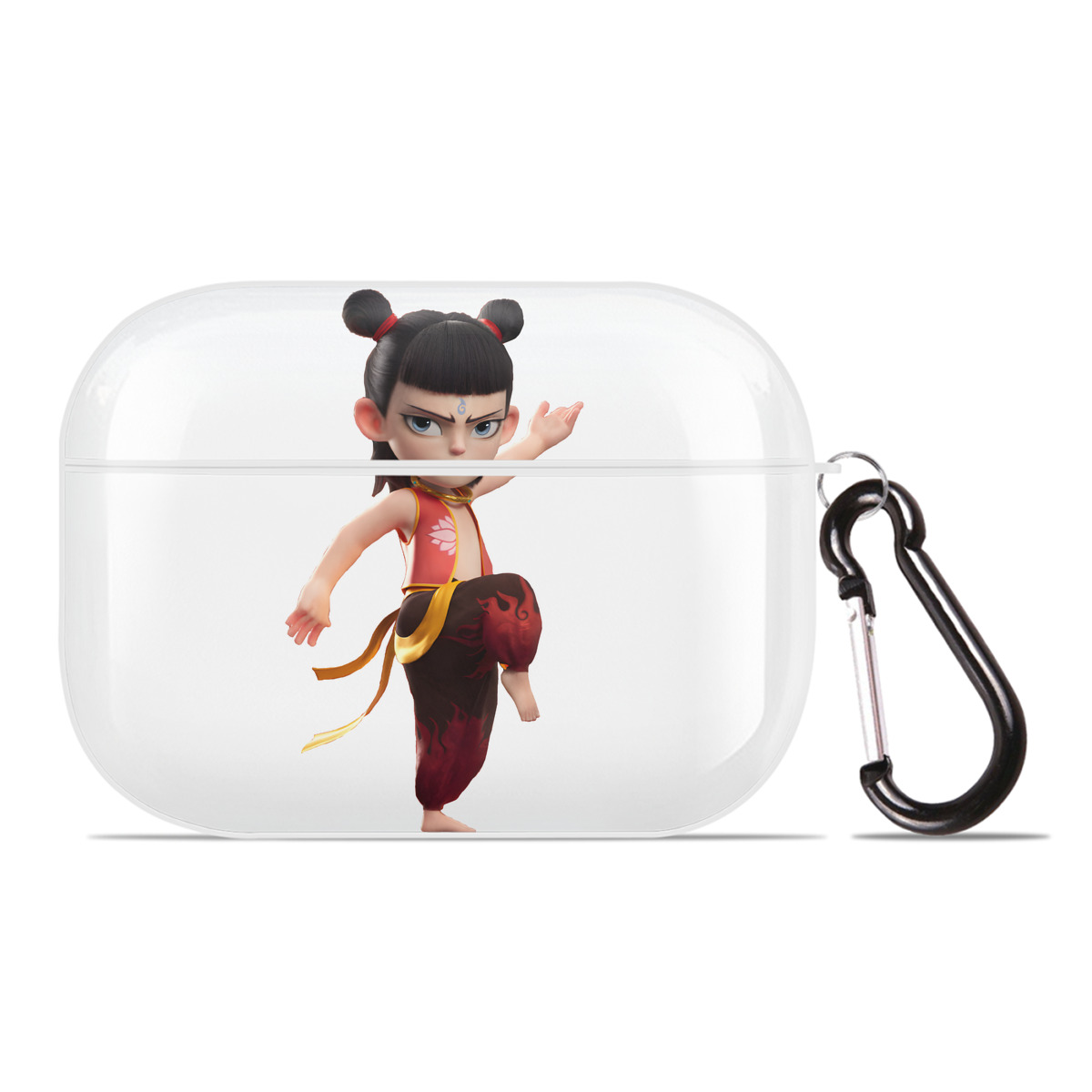 （画像用） Ne Zha 2 ナタ 魔童の大暴れ 【AirPods Pro用】ハードシェル保護ケース 耐衝撃・防指紋・カラビナ付き商品仕様