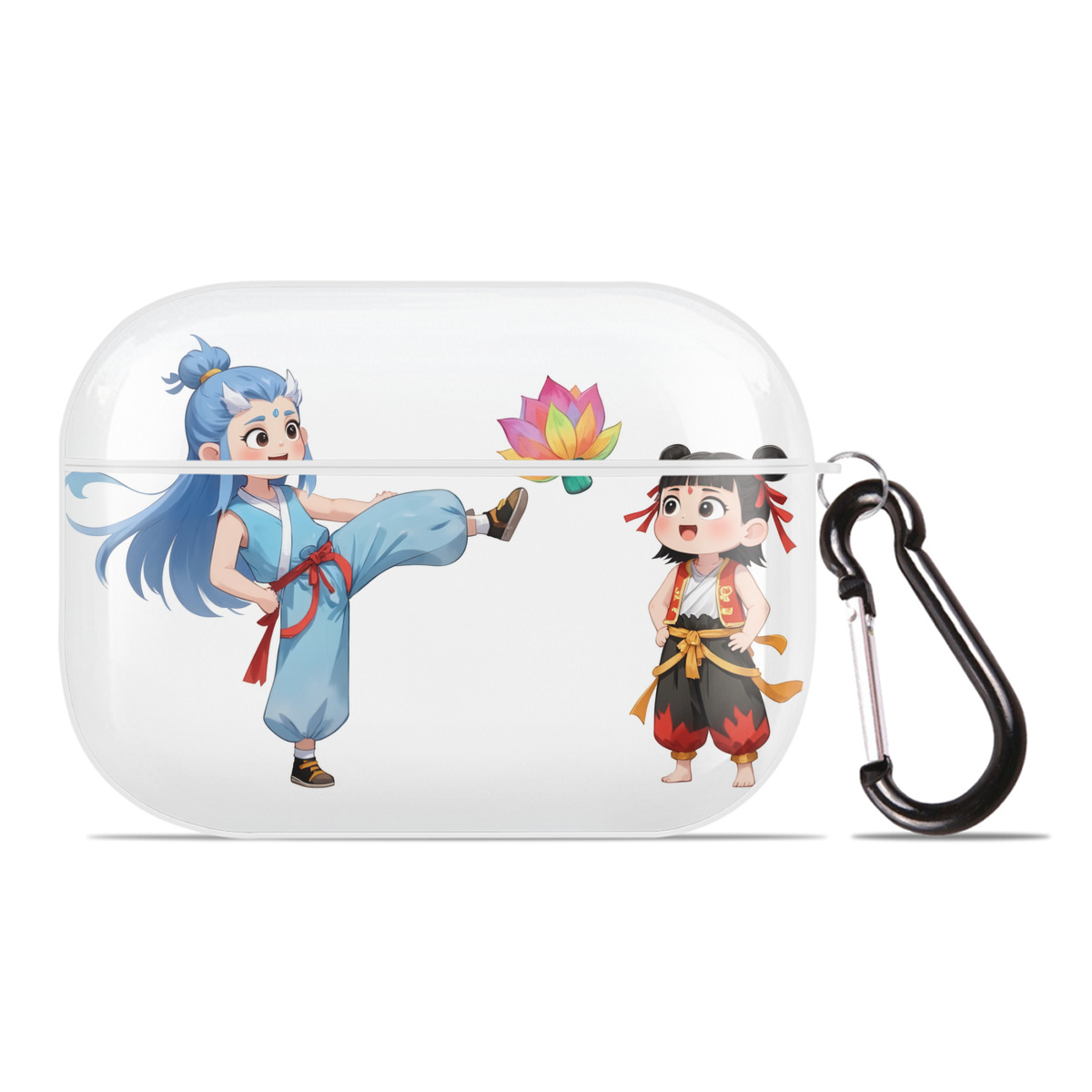 （画像用） Ne Zha 2 ナタ 魔童の大暴れ 【AirPods Pro用】ハードシェル保護ケース 耐衝撃・防指紋・カラビナ付き商品仕様