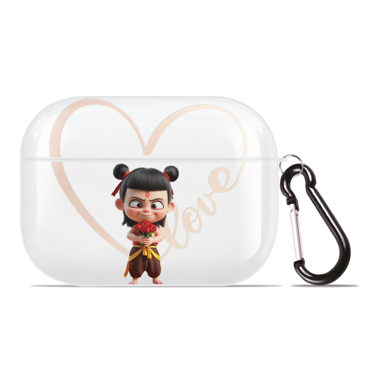 （画像用） Ne Zha 2 ナタ 魔童の大暴れ 【AirPods Pro用】ハードシェル保護ケース 耐衝撃・防指紋・カラビナ付き商品仕様
