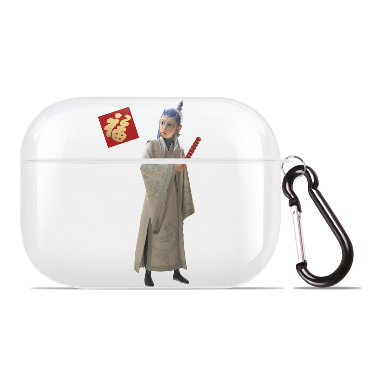 （画像用） Ne Zha 2 ナタ 魔童の大暴れ 【AirPods Pro用】ハードシェル保護ケース 耐衝撃・防指紋・カラビナ付き商品仕様