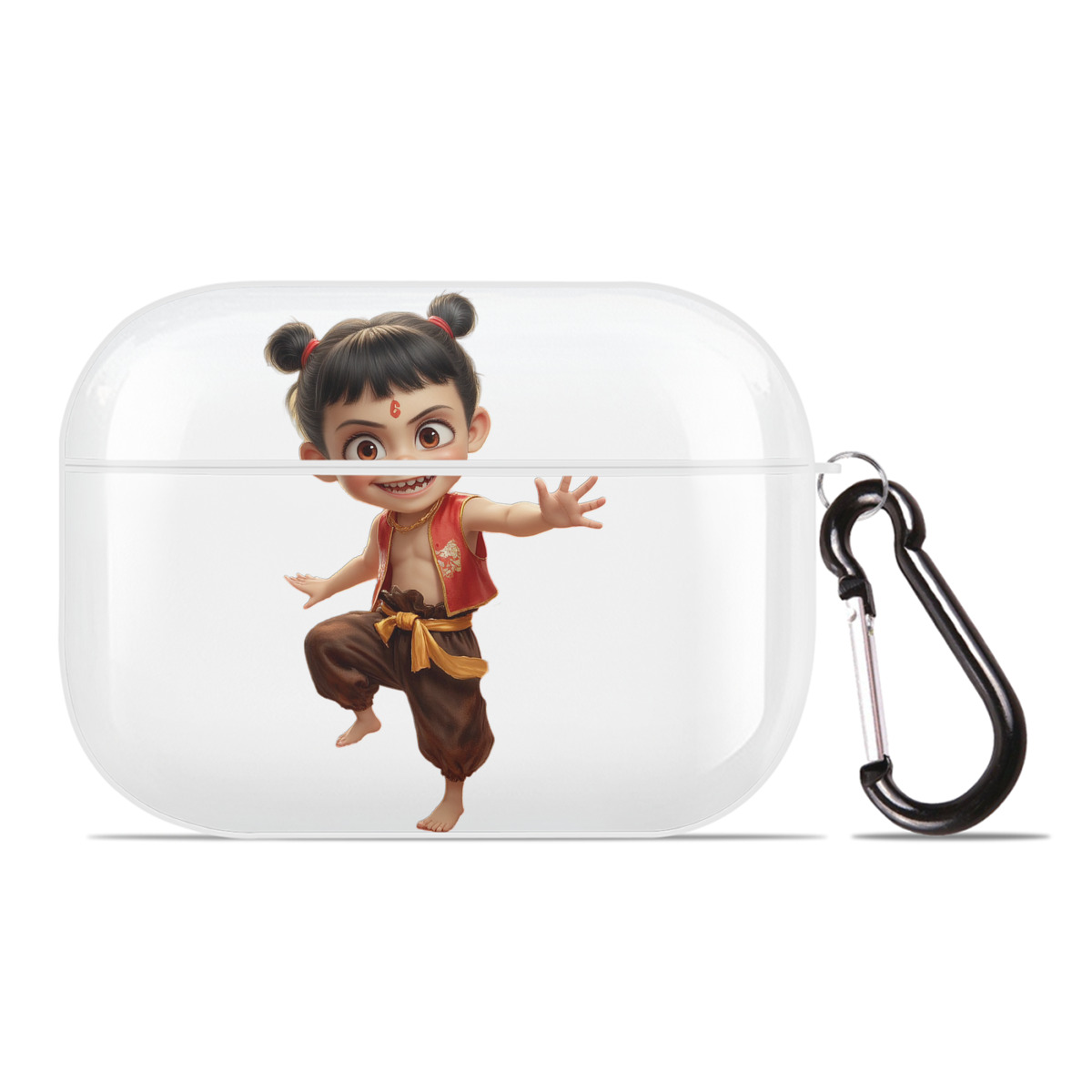 （画像用） Ne Zha 2 ナタ 魔童の大暴れ 【AirPods Pro用】ハードシェル保護ケース 耐衝撃・防指紋・カラビナ付き商品仕様
