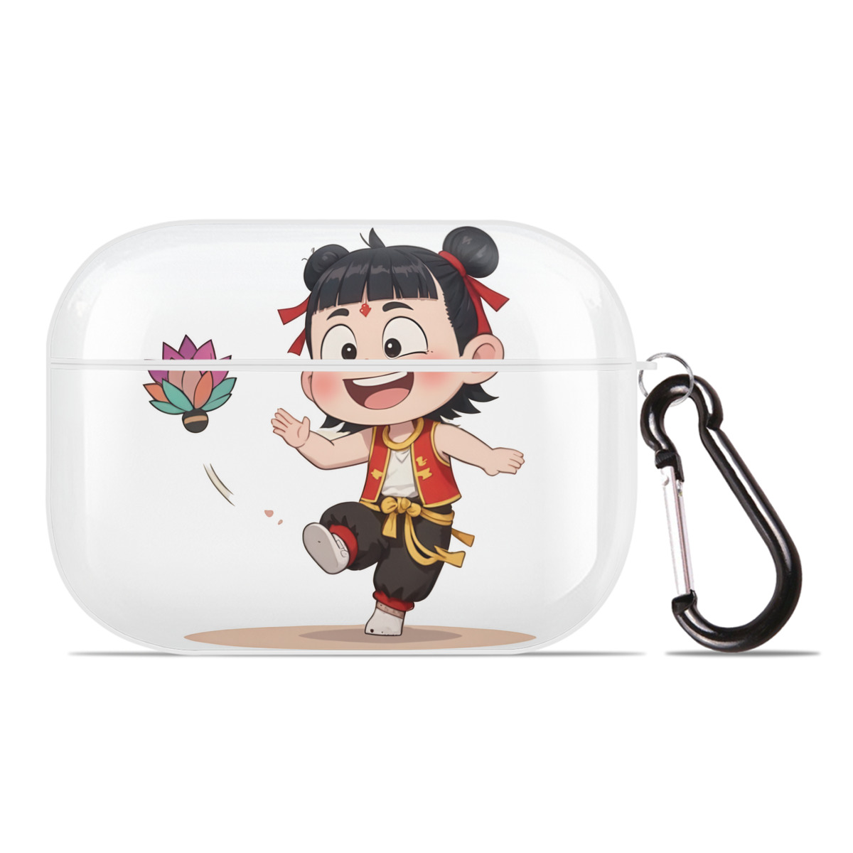 （画像用） Ne Zha 2 ナタ 魔童の大暴れ 【AirPods Pro用】ハードシェル保護ケース 耐衝撃・防指紋・カラビナ付き商品仕様