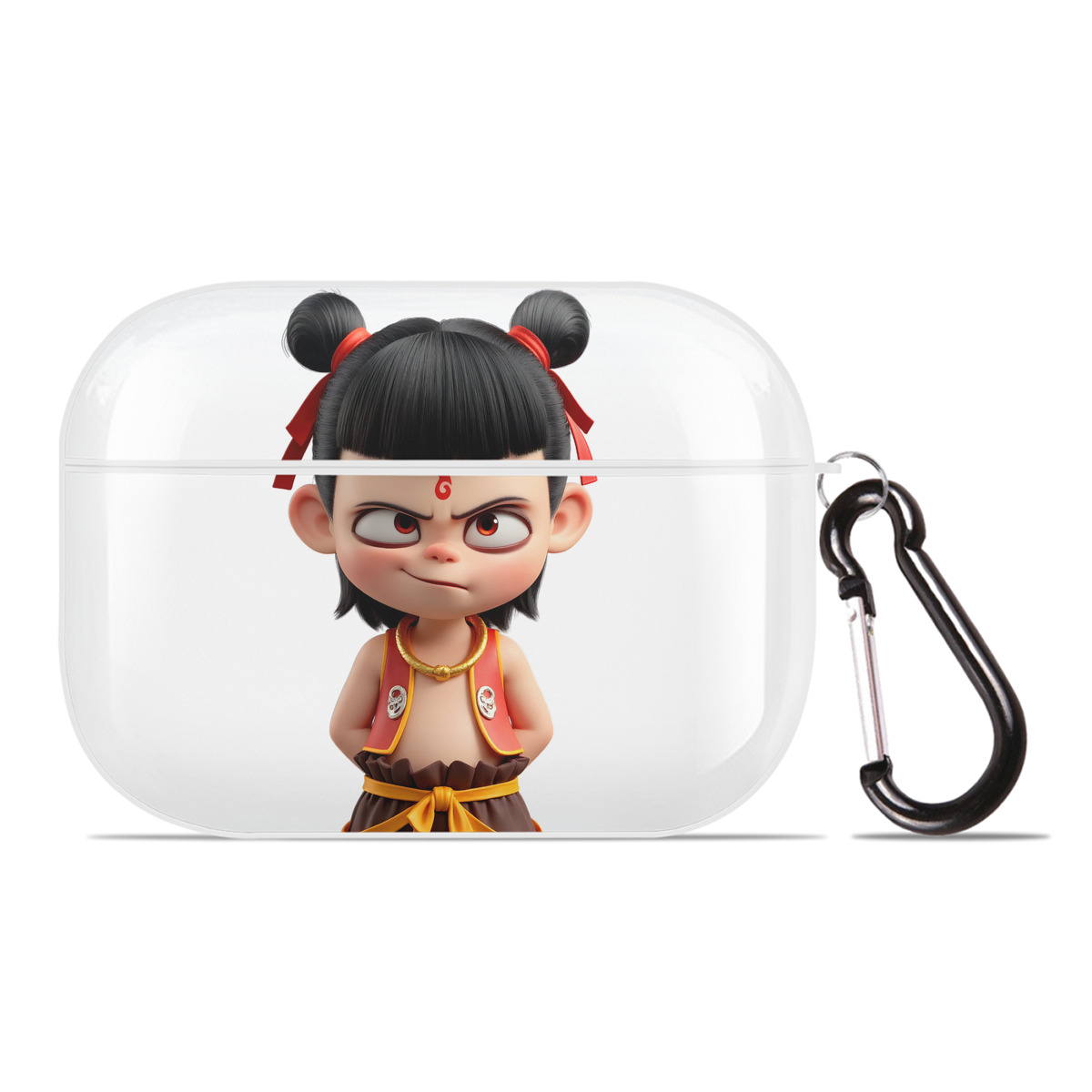 （画像用） Ne Zha 2 ナタ 魔童の大暴れ 【AirPods Pro用】ハードシェル保護ケース 耐衝撃・防指紋・カラビナ付き商品仕様