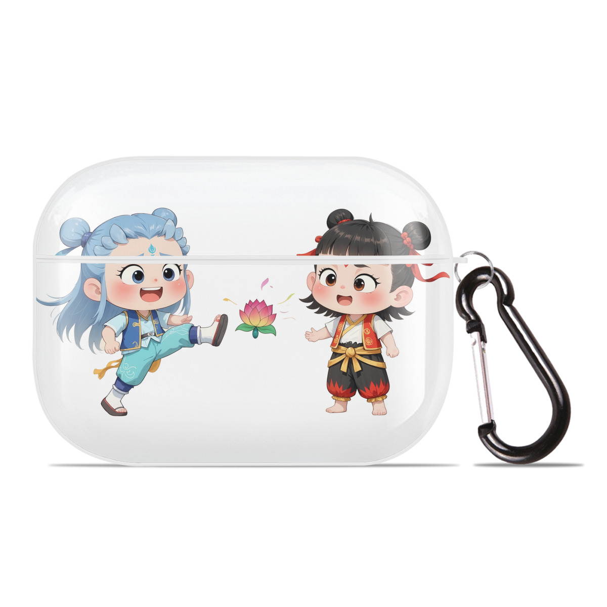 （画像用） Ne Zha 2 ナタ 魔童の大暴れ 【AirPods Pro用】ハードシェル保護ケース 耐衝撃・防指紋・カラビナ付き商品仕様