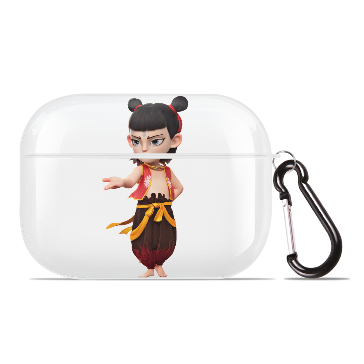 （画像用） Ne Zha 2 ナタ 魔童の大暴れ 【AirPods Pro用】ハードシェル保護ケース 耐衝撃・防指紋・カラビナ付き商品仕様