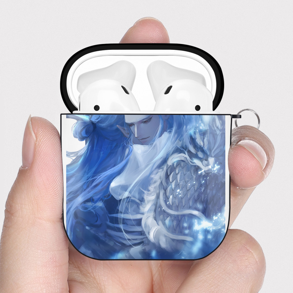 （画像用） Ne Zha 2 ナタ 魔童の大暴れ AirPods 第2世代保護ケース ハードシェル ブラック 耐衝撃・防指紋・カラビナ付き